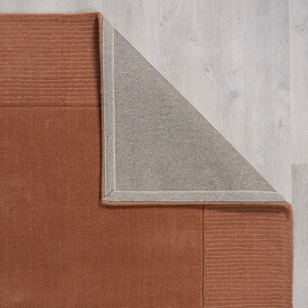 Wollteppich in Ziegelrot, 200 × 290 cm Textured Wool Border - Flair Rugs-image-2