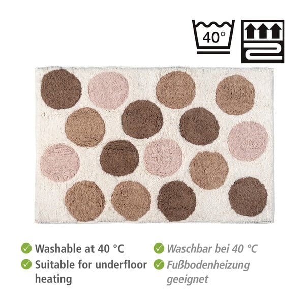 Braun/beige Badezimmervorleger aus Bio-Baumwolle, 60 x 90 cm Tibet - Wenko-image-3
