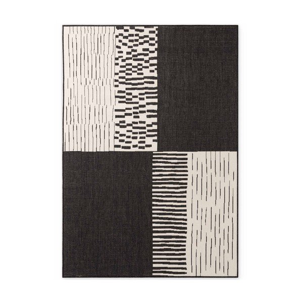 Schwarz/cremefarbener Teppich für den Innen- und Außenbereich, 200 × 300 cm Haringey Acacia - Ted Baker
