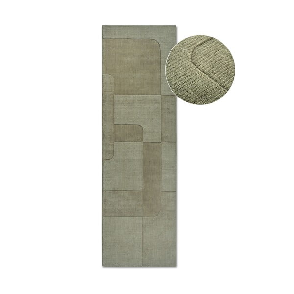 Grüner, handgewebter Läufer aus Wolle, 80 x 250 cm Charlotte - Villeroy&Boch
