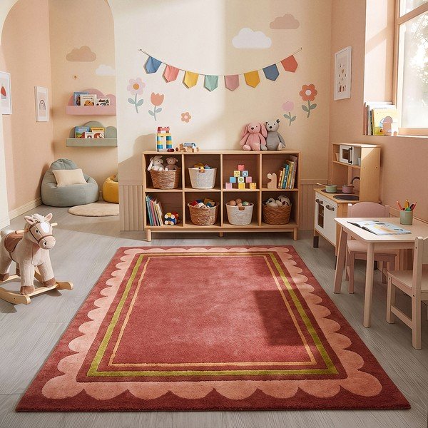 Weinroter, handgewebter Wollteppich, 120 × 170 cm Lois - Flair Rugs-image-1