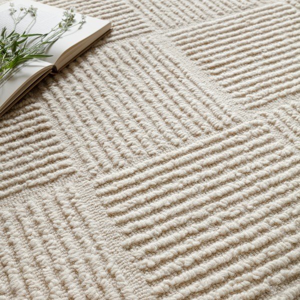 Handgewebter Wollteppich in Elfenbeinfarbe, 200 x 290 cm Zennith Grid - Asiatic Carpets-image-2