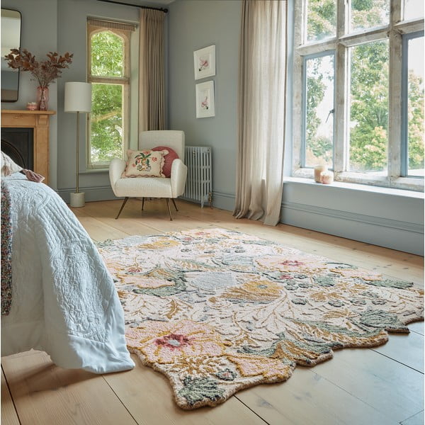 Hellrosa, handgewebter Wollteppich, 200 × 290 cm Daphne Shaped Floral - Flair Rugs-image-1