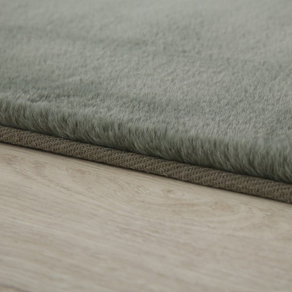 Grüner, waschbarer, runder Teppich, Ø 120 cm Pouffy - Ayyildiz Carpets-image-2