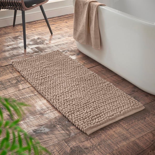 Brauner Badezimmerteppich, 50 × 120 cm Aspen Bobble - Bianca-image-1