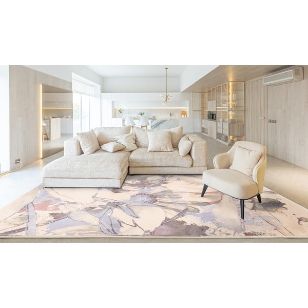 Cremefarbener Wollteppich, 160 × 240 cm Lilia - Agnella-image-1