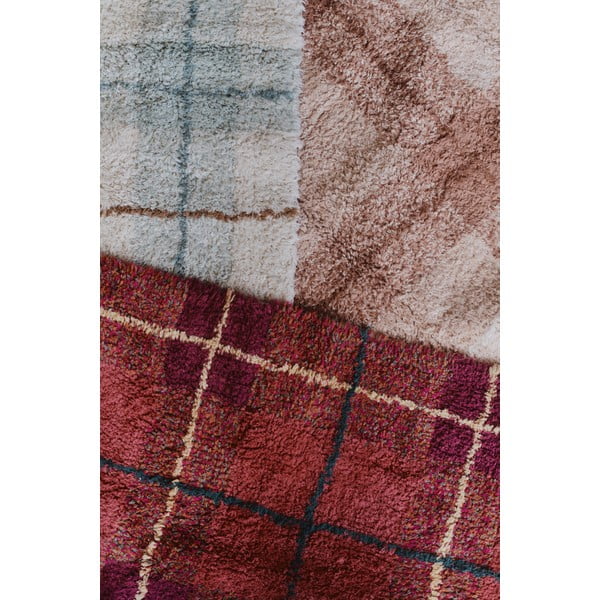 Hellrosa, waschbarer/handgewebter Baumwollteppich, 140 x 190 cm Tartan Rose - Lorena Canals-image-4