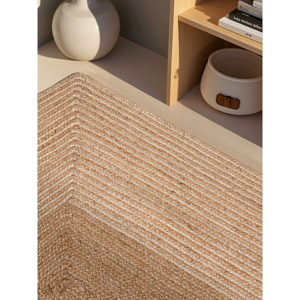 Doppelseitiger/handgewebter Jute-Teppich in Naturfarbe/in hell-naturfarbener Ausführung, 120 x 170 cm Juno - Hanse Home-image-3