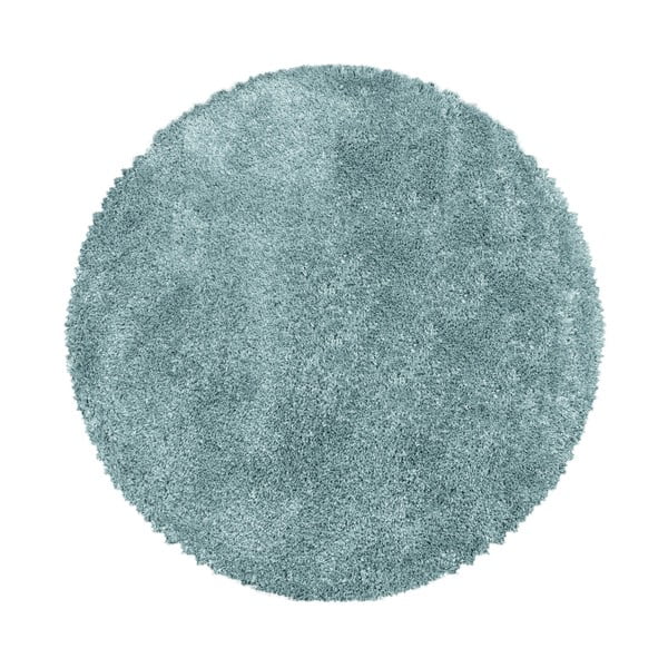 Blauer runder Teppich, Durchmesser 120 cm Fluffy - Ayyildiz Carpets