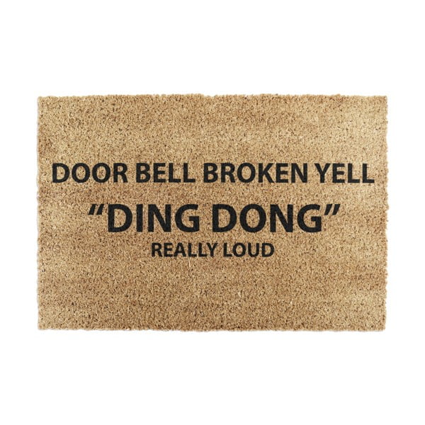 Fußmatte aus Kokosfasern, 40 x 60 cm Yell Ding Dong - Artsy Doormats
