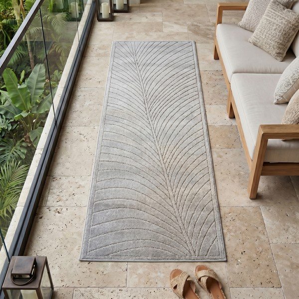 Laufmatte für drinnen und draußen in Silber, 80 x 250 cm Nova 1204 - Ayyildiz Carpets-image-1