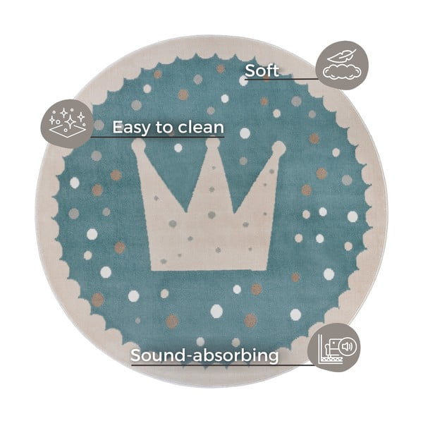 Blauer Kinderteppich, Durchmesser 100 cm Crown - Hanse Home-image-4