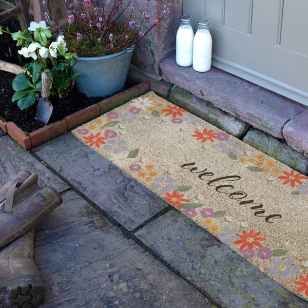 Fußmatte aus Kokosfasern, 40 x 120 cm Welcome Floral - Artsy Doormats-image-2