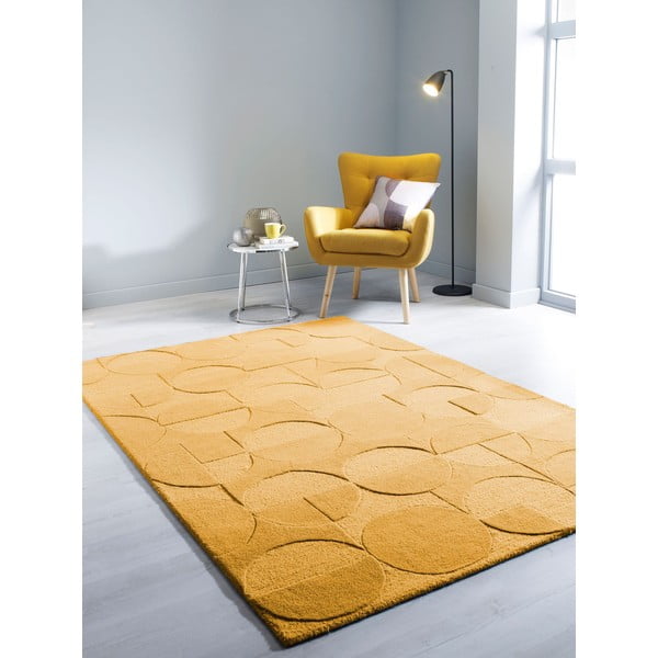 Gelber Wollteppich, 200 × 290 cm Gigi - Flair Rugs-image-1