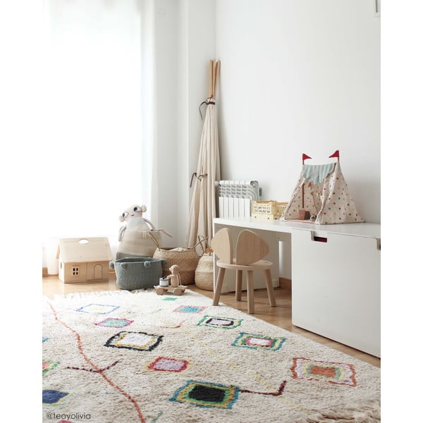 Cremefarbener, waschbarer, handgewebter Baumwollteppich, 140 x 200 cm Kaarol - Lorena Canals-image-3