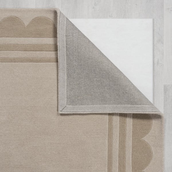 Handgewebter Wollläufer in Naturfarbe, 80 x 230 cm Lois Scallop - Flair Rugs-image-3