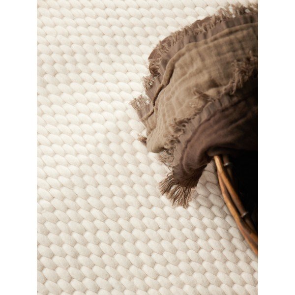 Cremefarbener, handgewebter runder Wollteppich, Ø 160 cm Lyon Beans - Elle Decoration-image-2