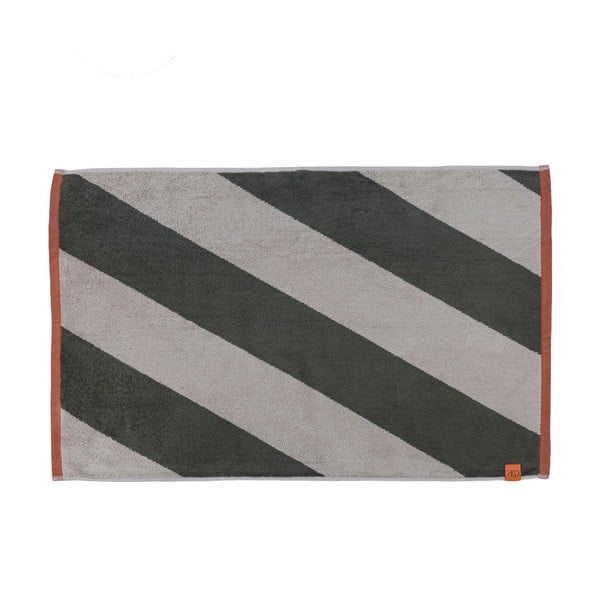 Khaki-Badezimmerteppich aus Bio-Baumwolle, 50 x 80 cm Diagonal - Mette Ditmer Denmark