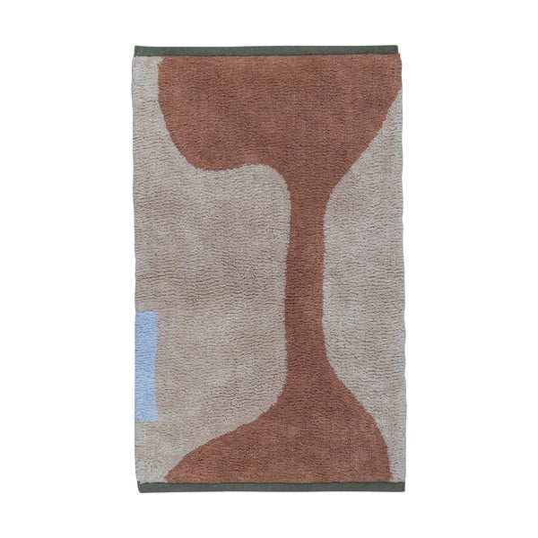 Waschbarer Teppich aus Baumwolle in Ziegelrot und Beige, 50 x 80 cm Figura - Mette Ditmer Denmark