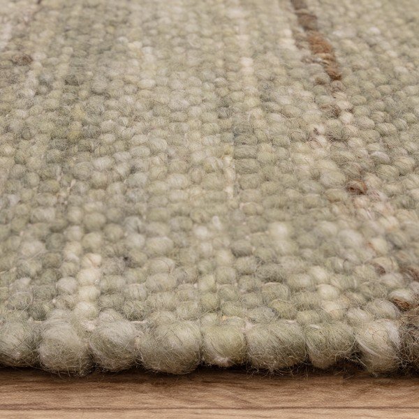 Khaki-farbener, beidseitig nutzbarer, handgewebter Teppich mit Wollanteil, 160 × 230 cm Birkdale Pistachio - Asiatic Carpets-image-4
