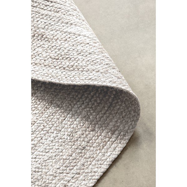 Weißer, beidseitig nutzbarer/handgewebter runder Jute-Teppich, Ø 140 cm Braided - Hanse Home-image-4