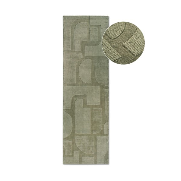 Grüner, handgewebter Läufer aus Wolle, 80 x 250 cm Alexis - Villeroy&Boch