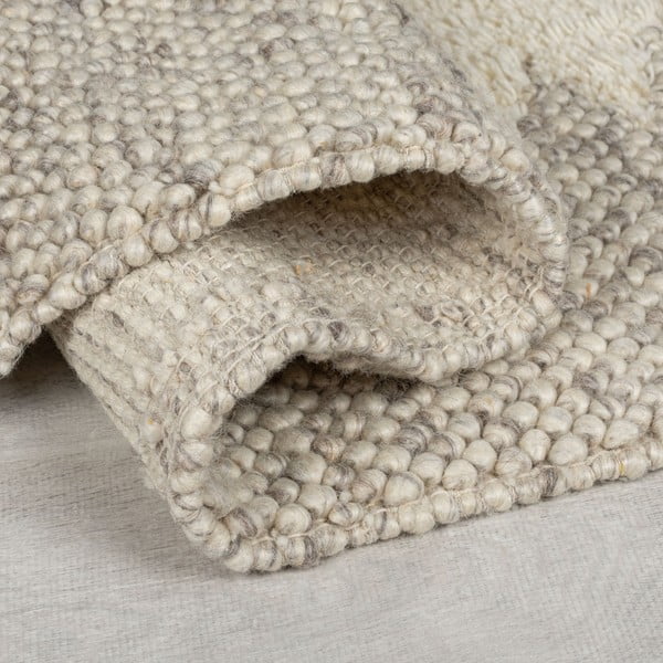 Cremefarbener, handgewebter Teppich mit Wollanteil, 120 x 170 cm Minerals Border - Flair Rugs-image-2