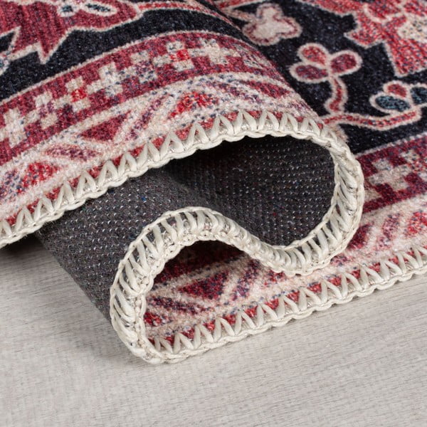 Weinroter, waschbarer Läufer mit einem Anteil an recycelten Fasern, 60 x 230 cm Windsor - Flair Rugs-image-3