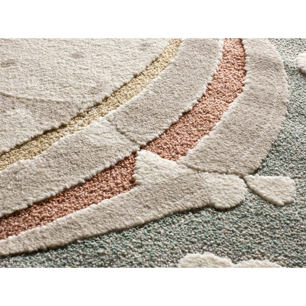 Grün-beiger Kinderteppich, 120 × 170 cm Clown - Universal-image-2