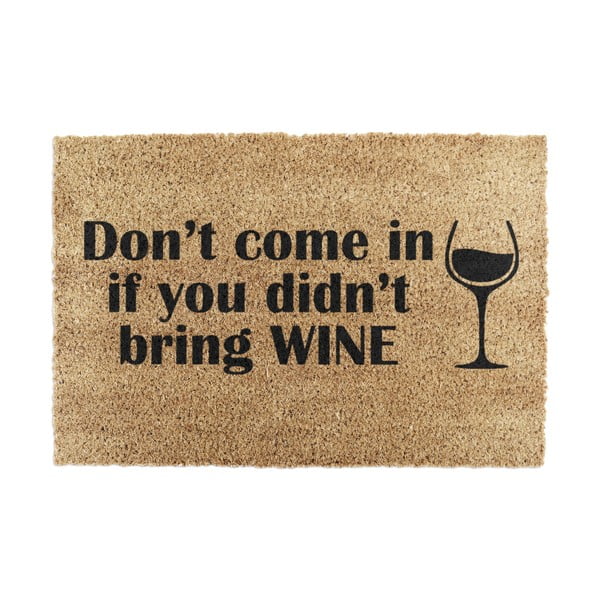 Fußmatte aus Kokosfasern, 40 x 60 cm Without Wine - Artsy Doormats