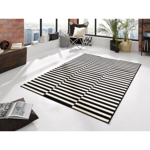 Schwarzer/cremefarbener Teppich 80 x 200 cm Gloria - Hanse Home-image-1