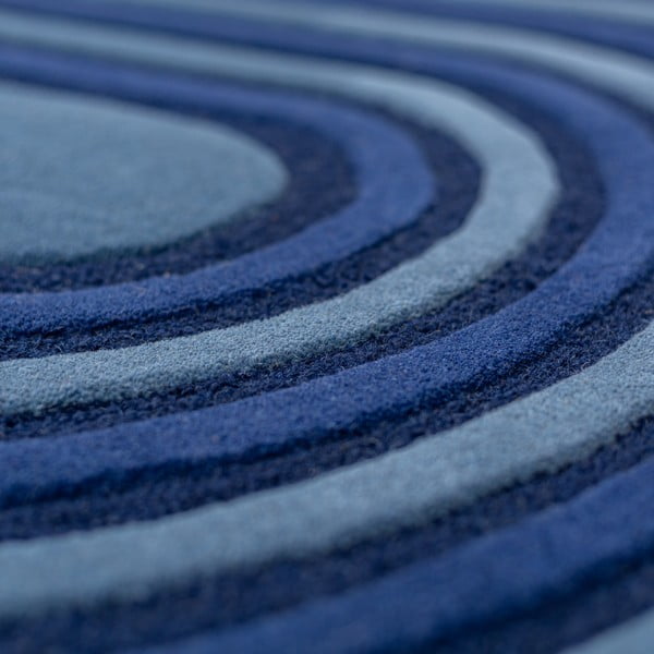 Dunkelblauer, handgewebter Wollteppich, 200 × 290 cm Conway Retro - Flair Rugs-image-3