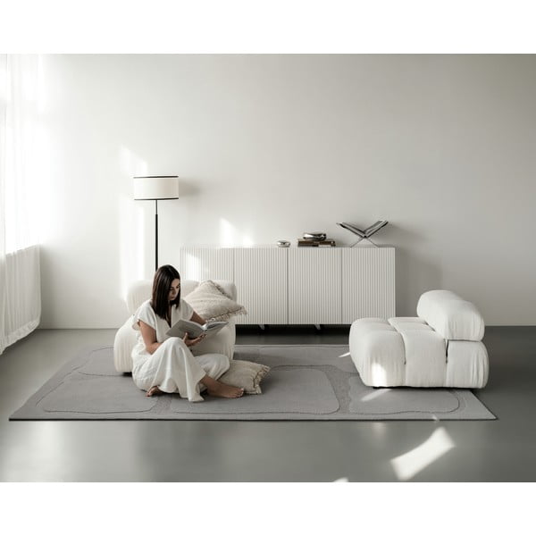 Grauer Wollteppich 160 × 230 cm Morphic Organica - Agnella-image-3