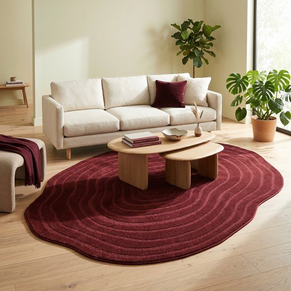 Weinroter Teppich 160 × 230 cm Pebble - ESTE-image-3