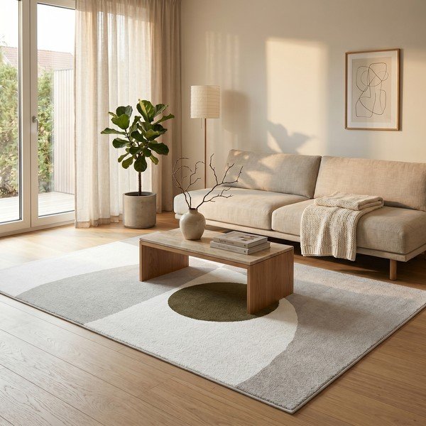 Beiger/cremefarbener Teppich 120 × 170 cm Martini - ESTE-image-1