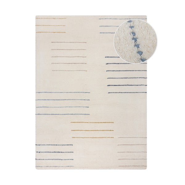 Cremefarbener, handgewebter Wollteppich, 200 x 290 cm Dottie Geometric - Flair Rugs