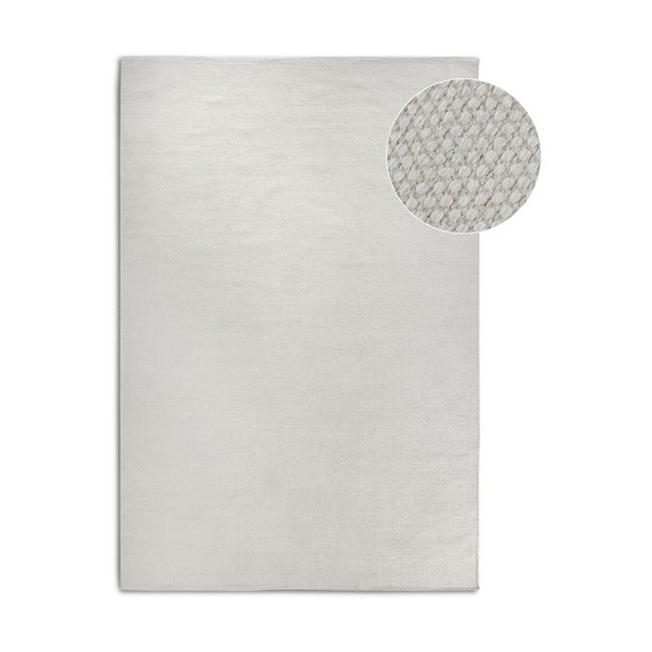 Cremefarbener, handgewebter Teppich mit Wollanteil, 160 x 230 cm Pradesh Natural White - Elle Decoration