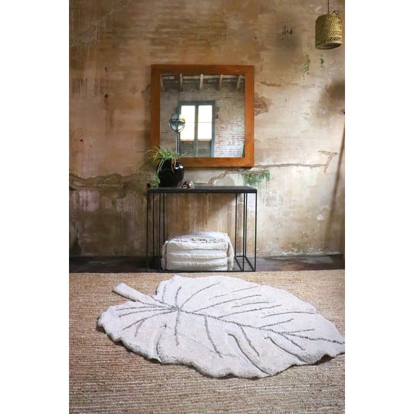 Beiger, waschbarer, handgewebter Baumwoll-Kindinteppich, 120 x 180 cm Monstera Natural - Lorena Canals-image-1
