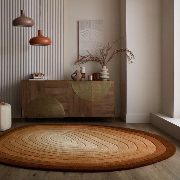 Wollteppich in Ziegelrot, 160 × 230 cm Puddle Ombre Wool - Flair Rugs-image-1