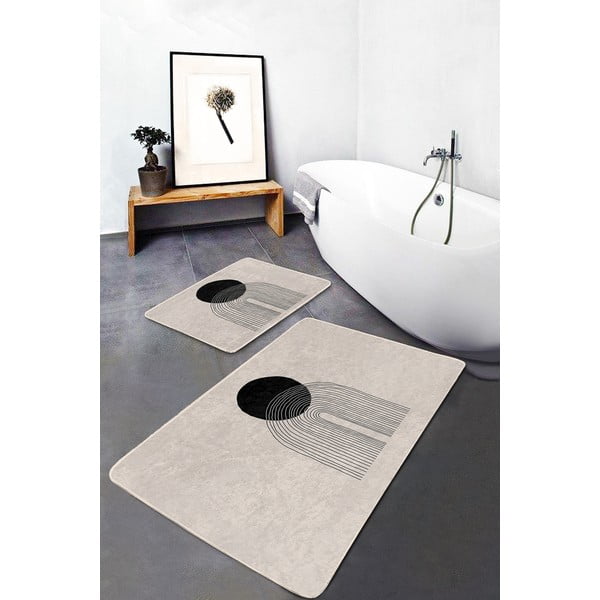 Beigefarbene Badezimmerteppiche im 2er-Set, 60 x 100 cm Simple Arch - Mila Home-image-3