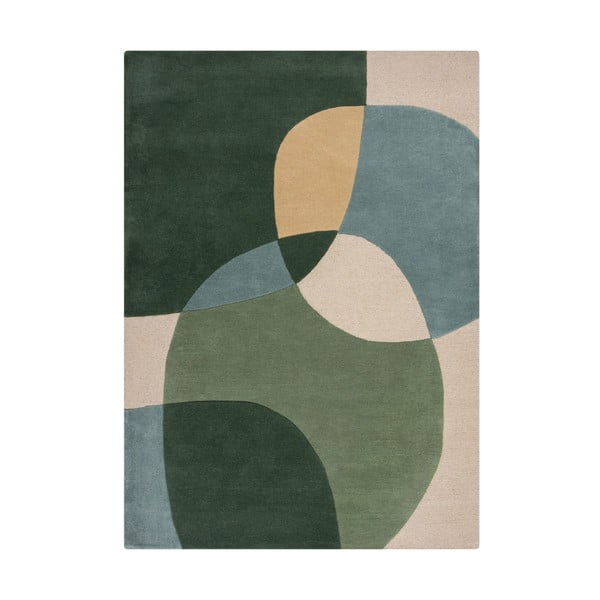 Grüner, handgewebter Wollteppich, 160 x 230 cm Glow Green & Blue - Flair Rugs