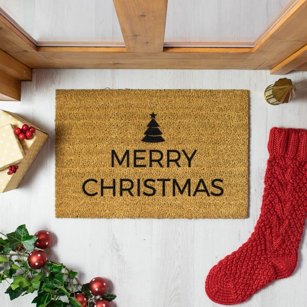 Fußmatte mit Weihnachtsmotiv aus Kokosfasern, 40 x 60 cm Merry Christmas - Artsy Doormats-image-1