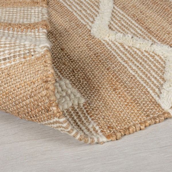 Weiß/naturfarben, handgewebter Läufer mit Jute-Anteil, 60 × 230 cm Medina - Flair Rugs-image-3