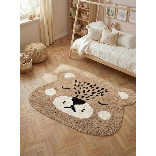 Hellbrauner, waschbarer/handgewebter Baumwoll-Kinderteppich, 93 × 120 cm Snuggle Bea - Hanse Home-image-1