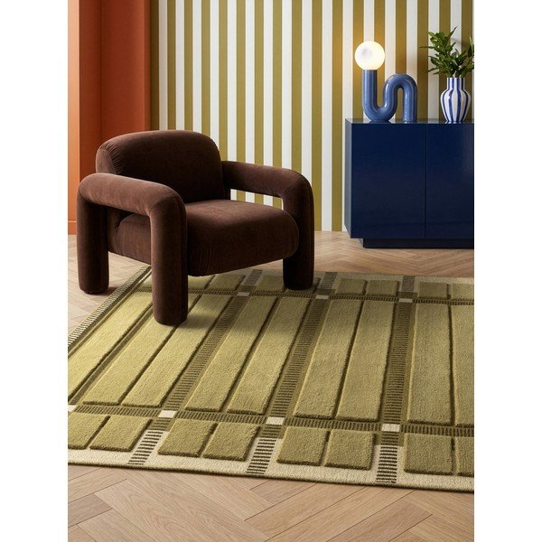 Grün/beiger, handgewebter Wollteppich, 200 × 290 cm Fable - Asiatic Carpets-image-1