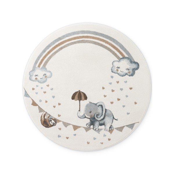 Cremefarbener Kinderteppich, Ø 160 cm Walk like an Elephant Rainbow - Villeroy&Boch