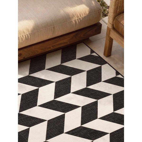 Schwarz/cremefarbener Teppich für den Innen- und Außenbereich, 120 × 170 cm Haringey Terrick - Ted Baker-image-3