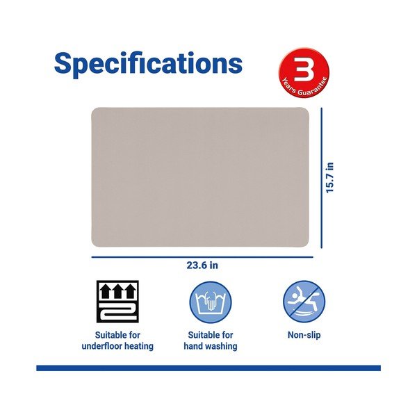 Beigefarbene Badvorleger aus Stoff, 40 x 60 cm Ecru - Wenko-image-3
