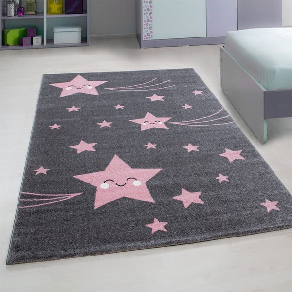 Rosa-grauer Kinderteppich, 140 × 200 cm Kids - Ayyildiz Carpets-image-1
