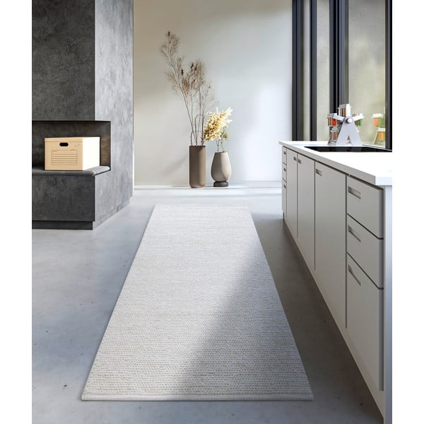 Weißer, handgewebter Läufer aus Wolle, 80 x 200 cm Francois - Villeroy&Boch-image-1